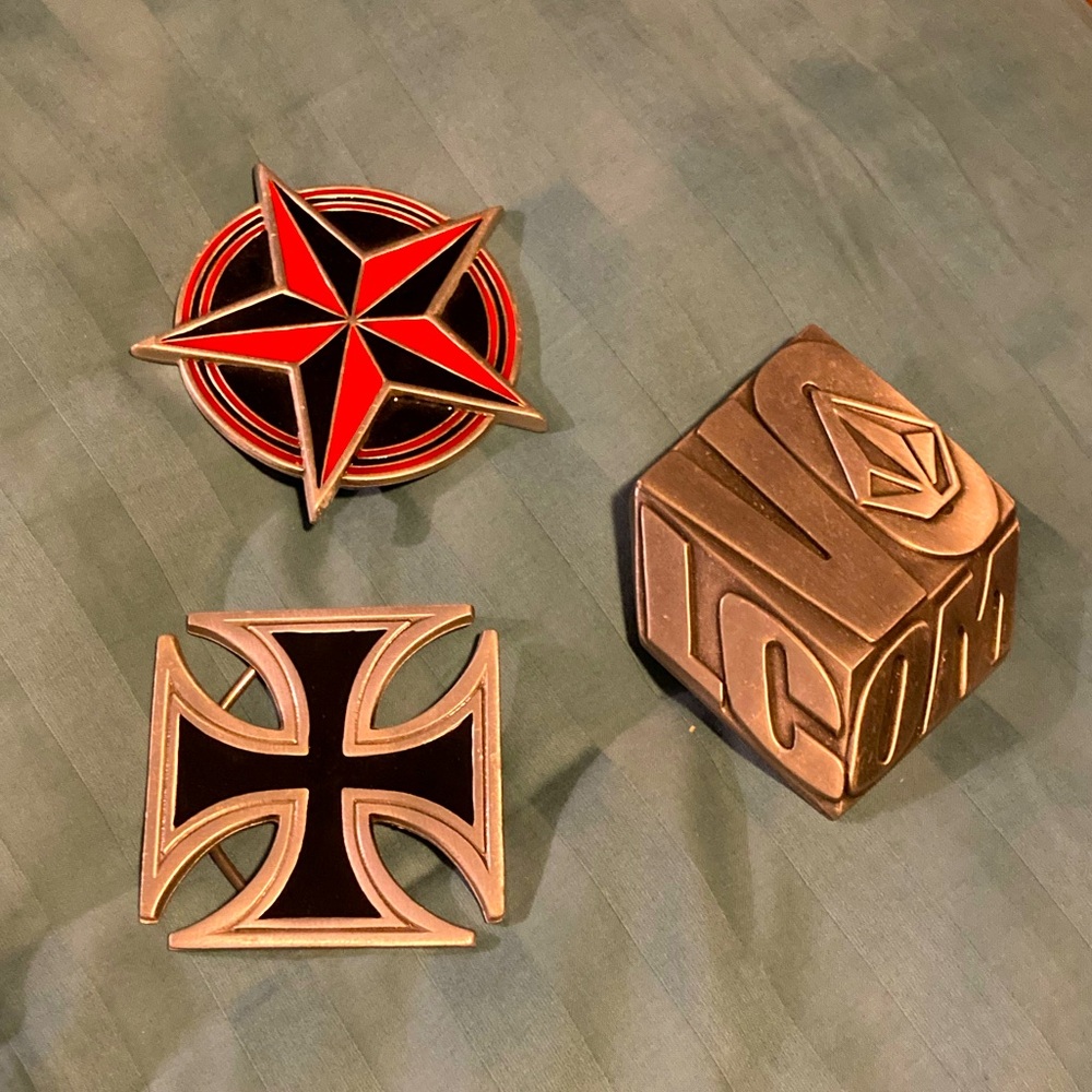 Vintage Punk Belt Buckles (lot of 3)